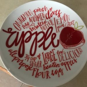 Two adorable crate and barrel pie recipe plates